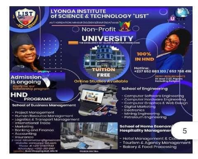 Lyonga Institute of Science and Technologie (LIST) de Buea